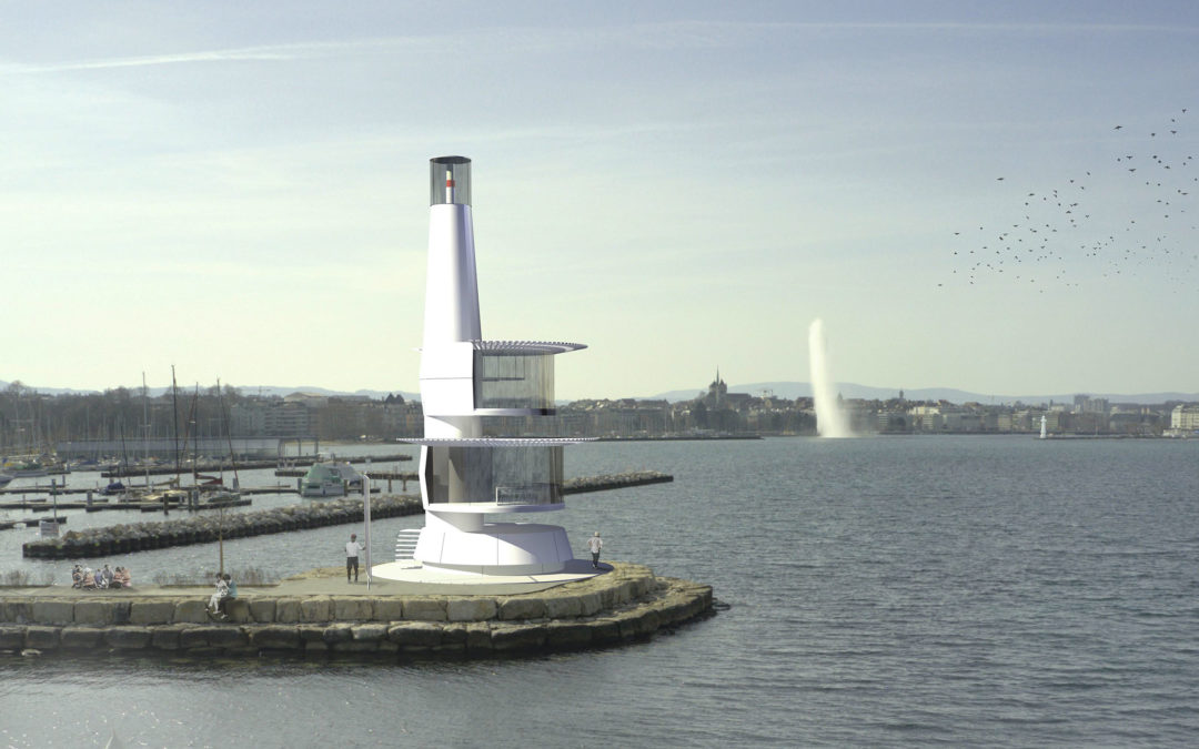 Concorso – Construction d’un phare à l’extrémité de la jetée Nord du nouveau port de la SNG, Genève